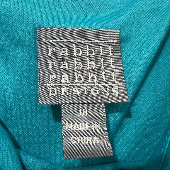 Rabbit‎ Rabbit Rabbit Women's Teal Blue Knee Length Fit and Flare Dress Size 10 - Picture 3 of 8